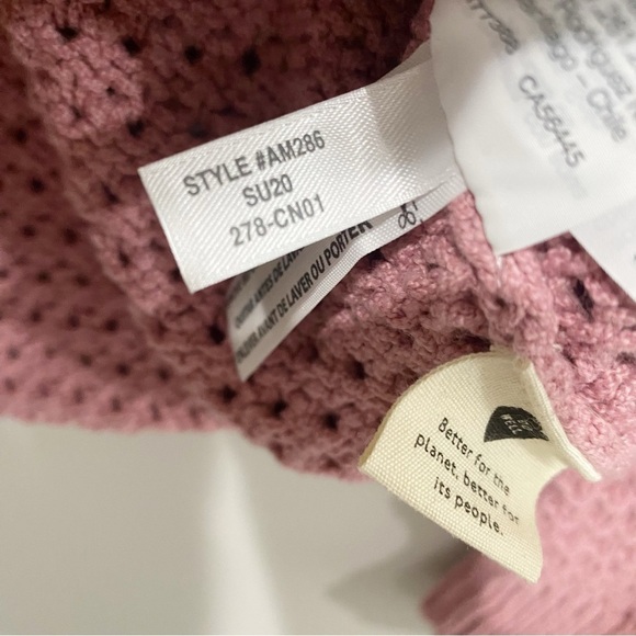 MADEWELL Open-Stitch Austen Pullover Sweater Berry Pink Coastal Beachy Size XS - Picture 10 of 11